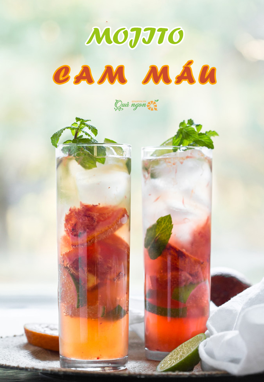 Cách làm Mojito cam đỏ không cồn tươi mát