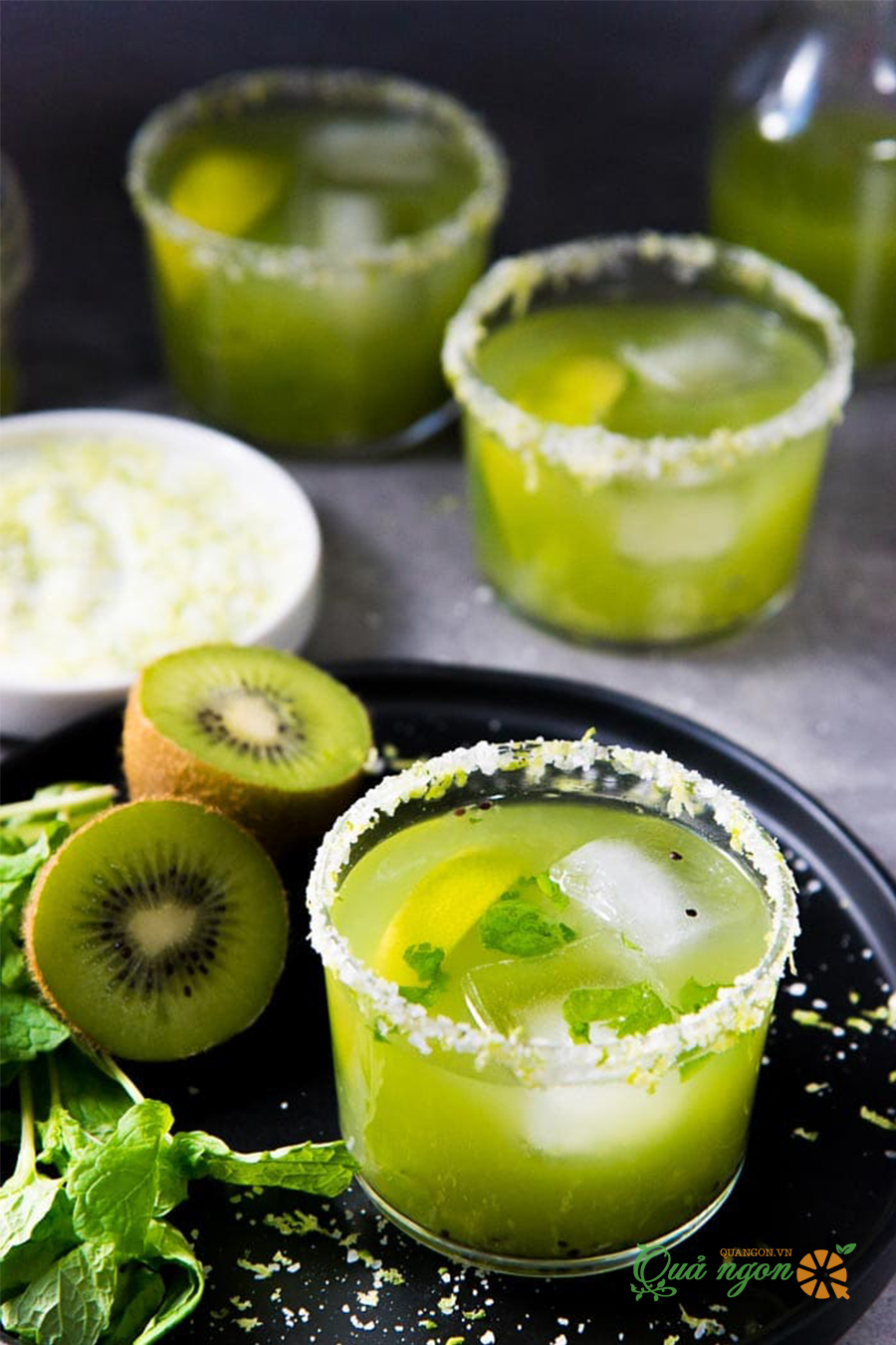 Cách pha chế cocktail Margarita Kiwi bạc hà