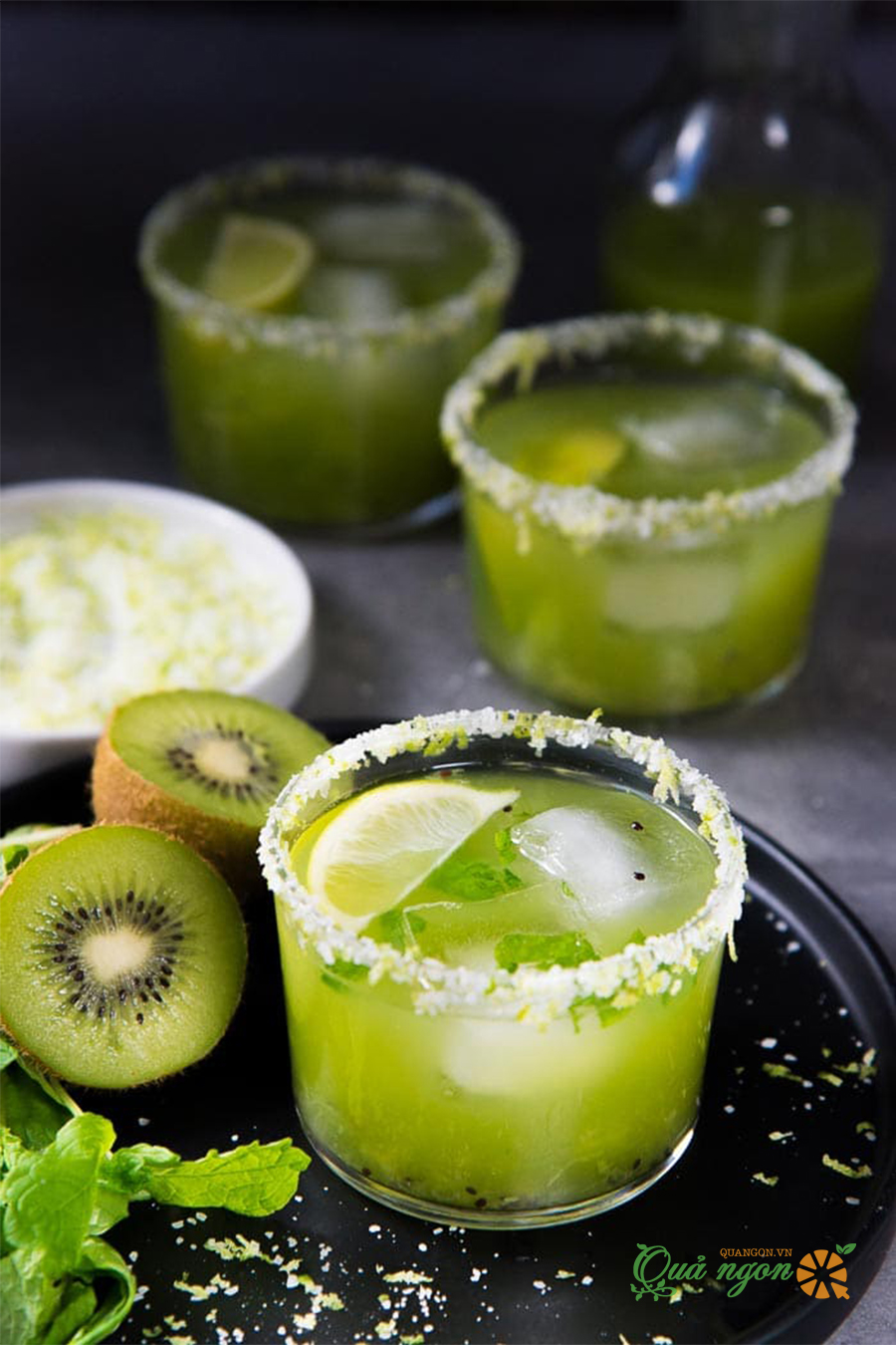 Cách pha chế cocktail Margarita Kiwi bạc hà