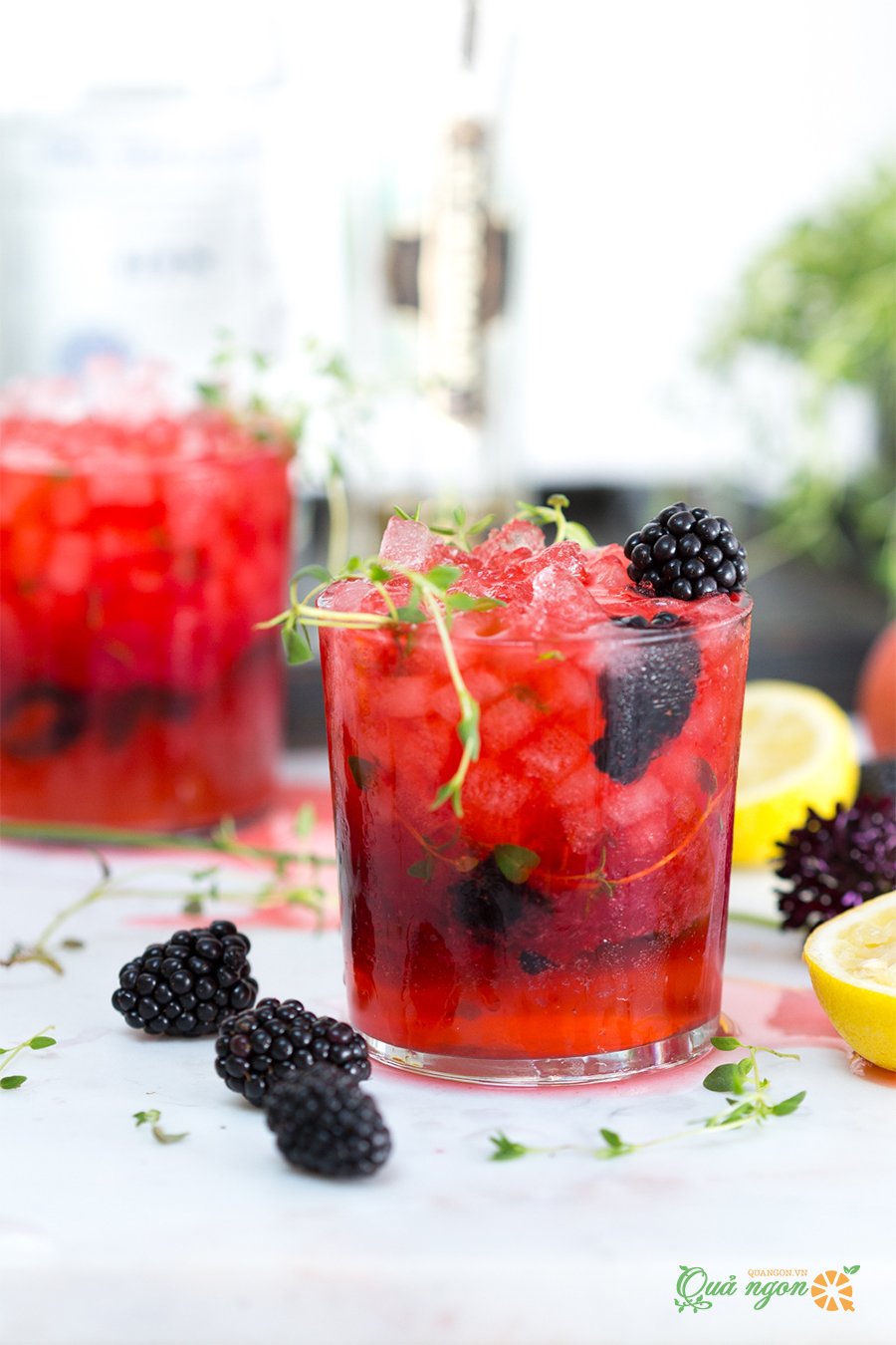 Cách pha chế Cocktail mâm xôi đen Blackberry Gin Smash