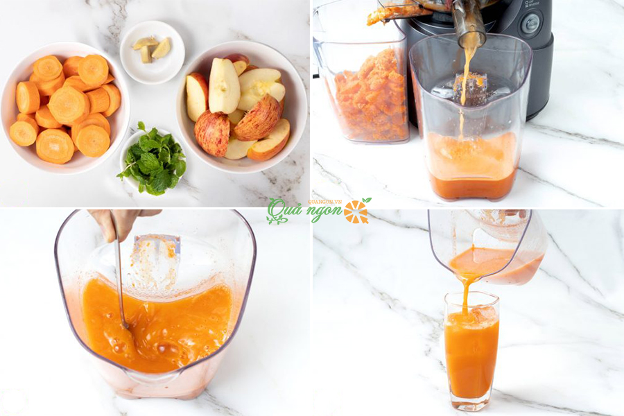 Cách làm nước ép gừng táo cà rốt