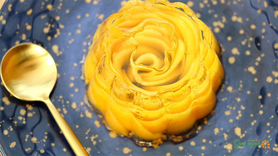 Cách làm thạch pudding xoài hoa hồng