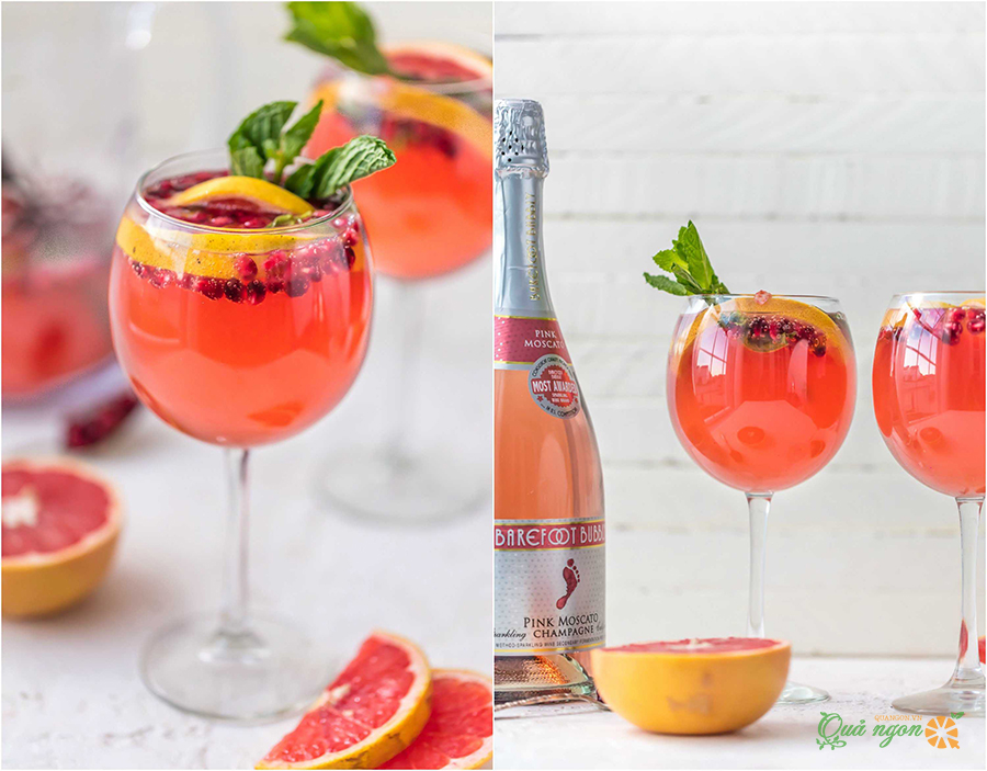 Công thức Cocktail Sangria Champagne hồng